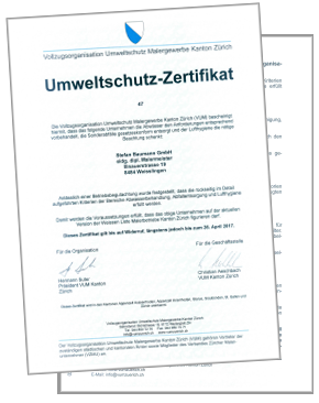 Umweltschutz Zertifikat
